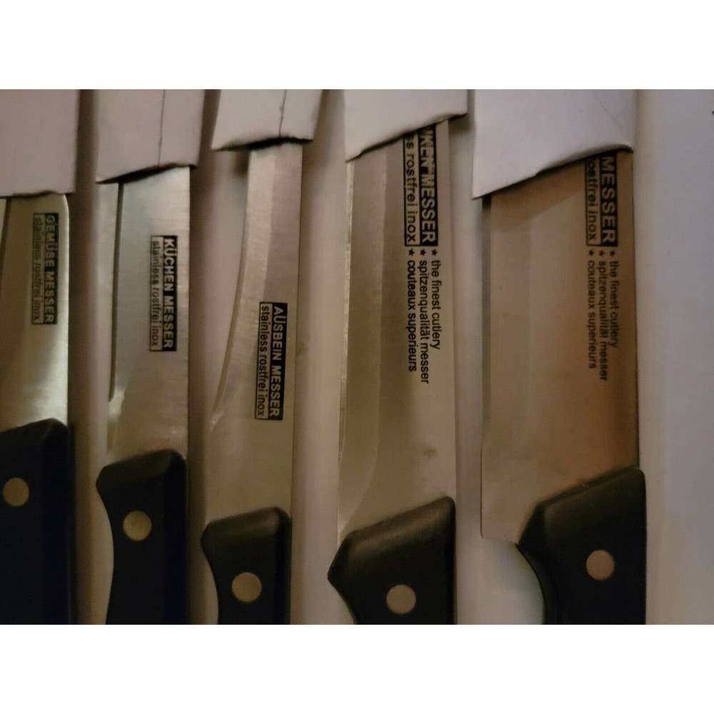 Koch Messer Stainless Rostfrei Inox 7pc Kitchen Knifes Sharpening Steel & Board